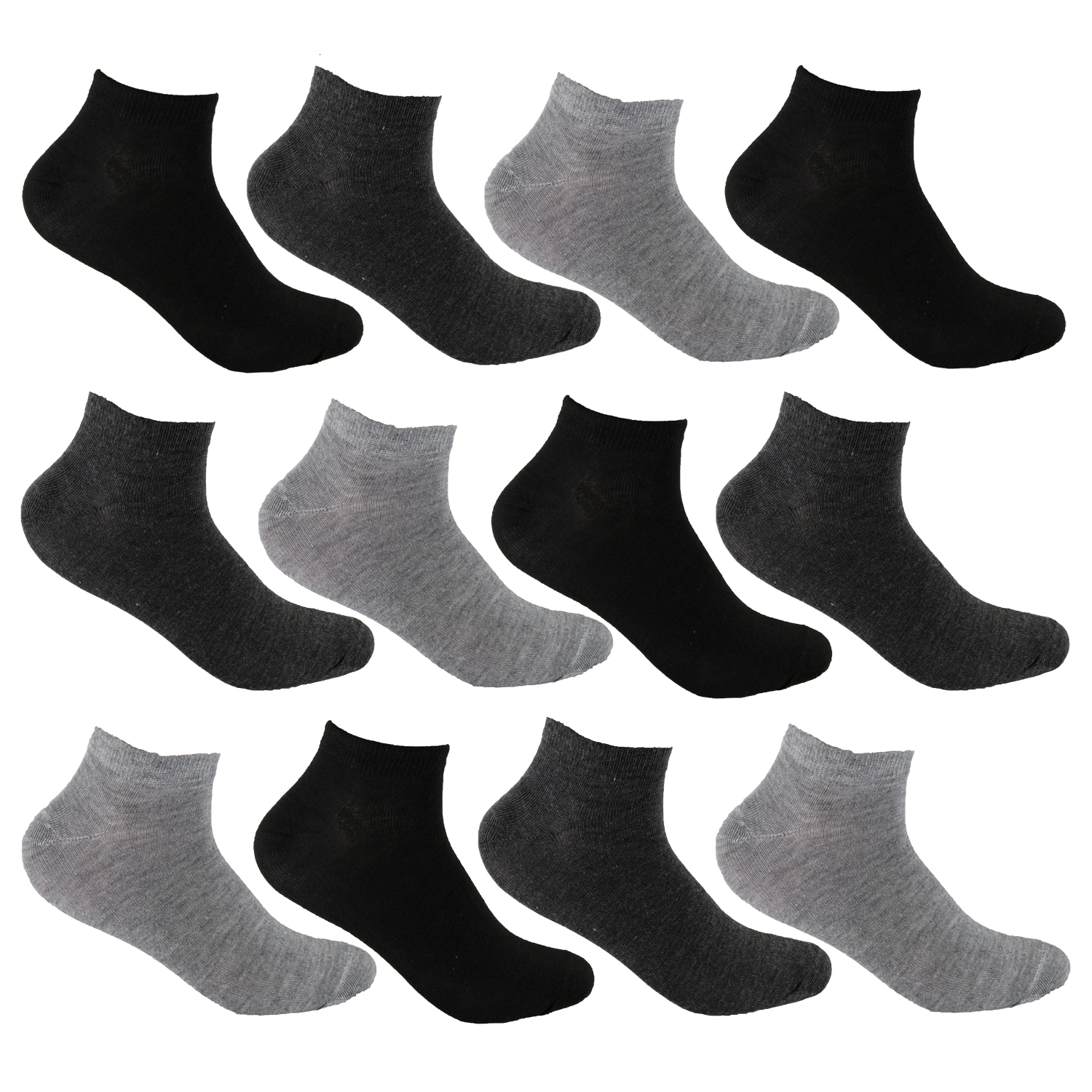 L/&K 12 Paar Herren Sneaker-Socken mehrfarbig schwarz und wei/ß zur Auswahl
